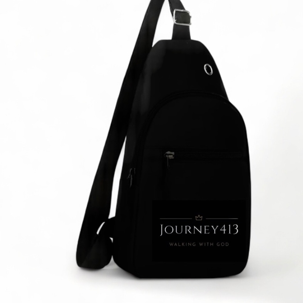 NEW- JOURNEY413 BACKPACK SLINGBACK ADJUSTABLE STRAP - BLACK 11X7IN